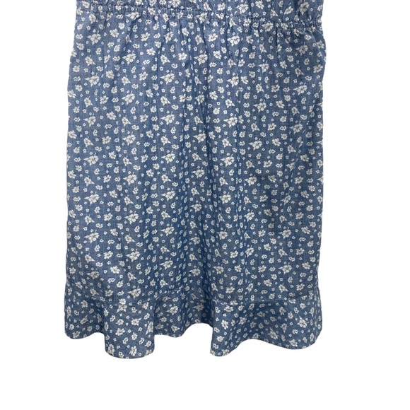 J. Crew Factory Printed chambray ruffle faux-wrap dress - Picture 7 of 11